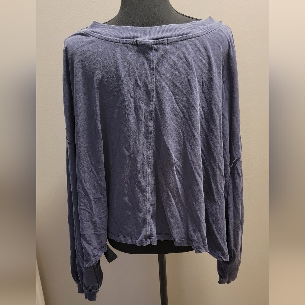 We The Free V-Neck Blouse - Deep Blue - Picture 3 of 9